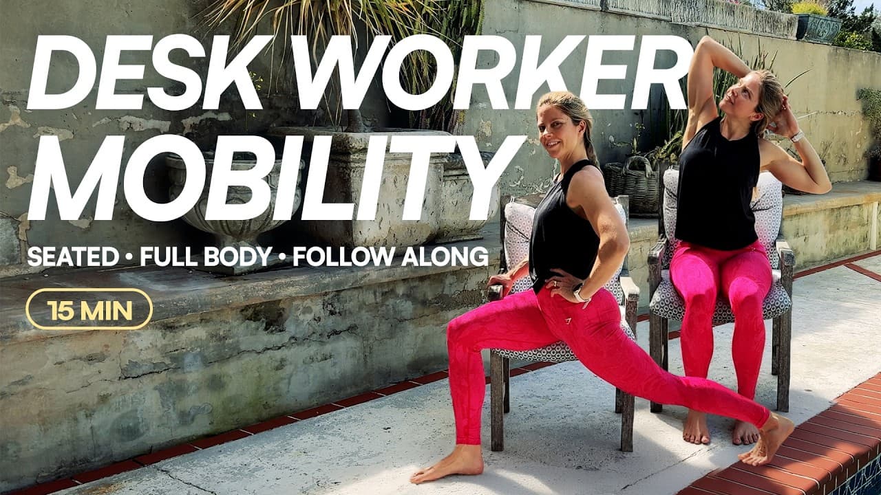 15 Min Desk Mobility Routine | Full Body Seated Stretch (Follow Along)