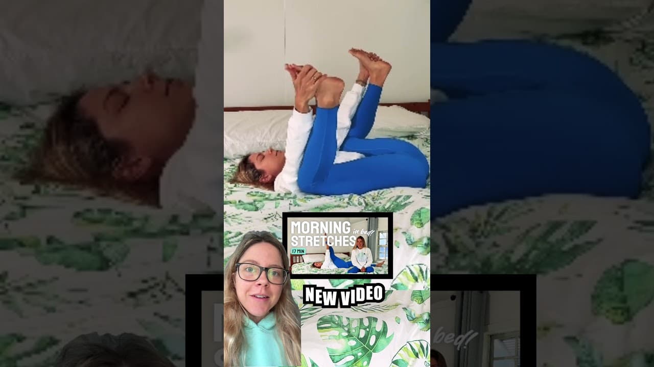 New 17 min bed yoga video now live! 🥳￼ #yogainbed #morningyoga #bedstretch