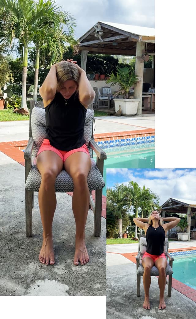 Seated Cat/Cow Stretch standing stretch