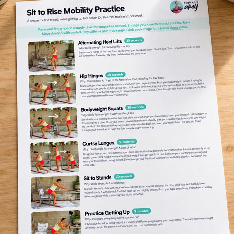 Free printable: Sit to Rise Mobility Practice