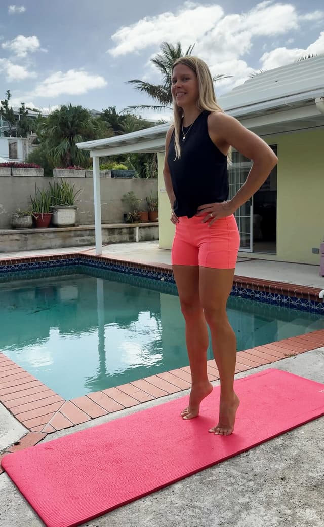 Standing Heel Lifts standing stretch